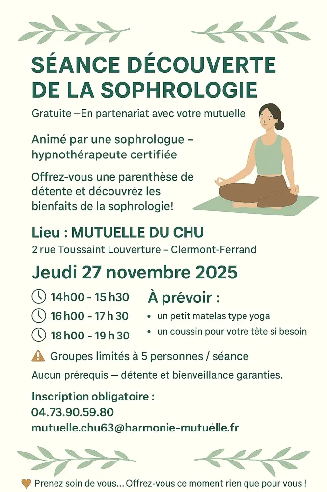 Séance découverte de la sophrologie